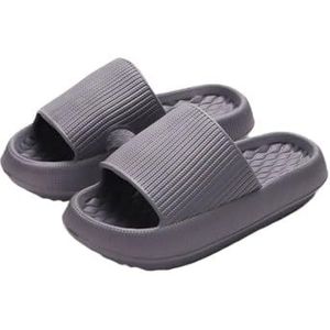 Slippers, Dames dikke bodem EVA zomer strand, badkamer thuis slippers,voor dames en heren(Gray,45 EU)
