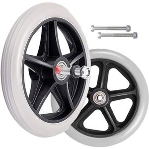 met rubberen rolstoelwielen, Pakket van 2 veelkleurige vervangende zwenkwielen van 6-8 inch for rollator en rolstoel(Grey,8in/20cm)