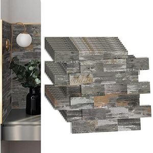 HENGMEI 3D-tegelstickers, vinyl wandpanelen, pvc, keukenachterwand, plaktegels, zelfklevende tegels voor badkamer, keuken, 34 x 29 cm, 10 stuks (kleur A)