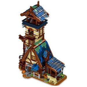 Modulaire middeleeuwse woningbouwset 3061-delig Klassiek middeleeuws wachttorenbouwpakket voor kinderen en volwassenen huis 48,9 * 26 * 38,5 cm