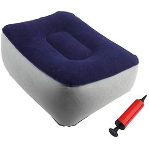 Opblaasbare PVC-voetsteun, Draagbaar Beenkussen, Compact en Lichtgewicht, Opblaasbaar Aderkussen, met Luchtpomp, Geschikt voor op Reis, Thuis, op Kantoor, Enz, 37 X 28 X 15 Cm(blauw)