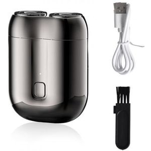 Elektrisch scheerapparaat, elektrisch scheerapparaat voor baard, nat en droog elektrisch scheerapparaat voor heren, mini draagbaar dubbel elektrisch scheerapparaat, USB type C oplaadbaar, waterdicht,