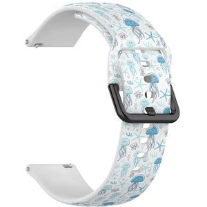 Compatibel met Garmin Forerunner 965, Forerunner 955/955 Solar, Forerunner 945/945 LTE (Stijlvolle Jellyfish Seashells) 22 mm zachte siliconen sportband armband armband, Siliconen, Geen edelsteen