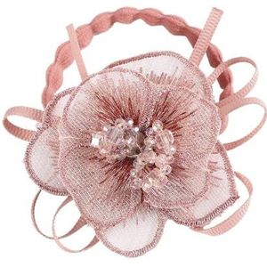 Elegante Mode Haaraccessoires Vrouwen Rose Bloem Parel Strass Haarbanden Elastisch Haar Touw Ring Scrunchies (Color : CB0086-K)