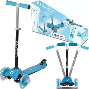 EVO Verstelbare driewielerstep voor kinderen, Light Up Mini Cruiser Blue lichtgevende wielen