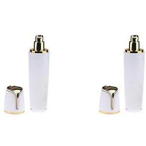 2 Set Lege Hervulbare Acryl Pomp Druk Fles Container Jar voor Lotion 100ml, Goud+Wit