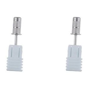 2 Set van RVS Schuren Band Doorn Bit voor Nail Boor Machine Acryl Nail Zilver, 0,5 x 0,25 inch