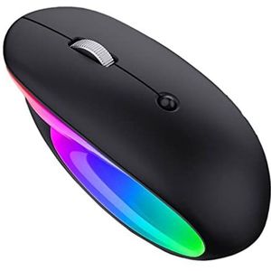 2.4G BT Draadloze Gaming Muis Oplaadbare, Ergonomische RGB Gaming Mouse Compatibel voor iPad Laptop Computer Hollow Carved Dpi 2400 (Wit, 2.4G)