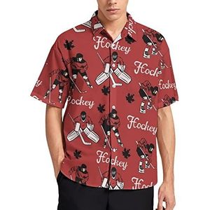 Canadese hockeyspelers Hawaiiaanse shirt voor mannen zomer strand casual korte mouw button down shirts met zak