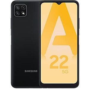 Samsung Galaxy A22, mobiele telefoon, 5G, 128 GB, zwart, simkaart niet inbegrepen, Android-smartphone, Franse versie