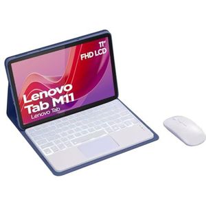 Toetsenbordhoes Voor Lenovo Tab M11 11 Inch, 7 Coolor Bluetooth-Toetsenbord Met Achtergrondverlichting En Touchpad, Zachte TPU-Achterkant, Bluetooth-Muis,Purper