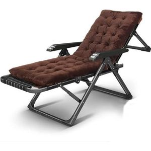 GEIRONV Opklapbare fauteuil, 8-standen verstelbare massage-armsteun Design fauteuil met comfortabele hoofdsteun Home Break Tuinfauteuil Fauteuils (Color : Black bar+coffee pad, Size : 178 * 41cm)