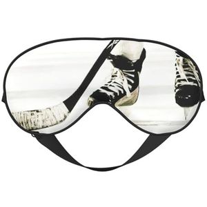 IJshockey Patroon Print Functionaliteit Gezellig Oogmasker Verstelbare Riem Nap Nacht Reizen Camping Yoga Relax