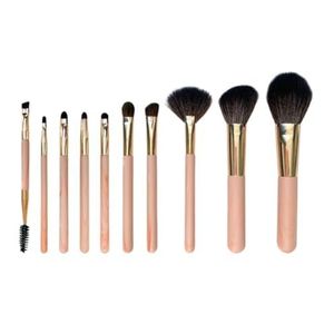 Multifunctionele Make-upborstel Make-upkwastenset 10 Stuks For Concealer, Oogschaduw, Blush En Gezichtscontourkwastenset Oogmake-up Kwasten voor Dames(Pink)