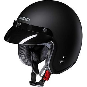 Nexo motorhelm jethelm helm motor bromfietshelm Straalhelm Basic II, unisex, Chopper/Cruiser, zomer, thermoplastisch, matzwart, L