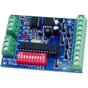 6-kanaals controller DC5V ~24V RGB LED-decoder DMX512 voor stripmodule, download knopen WS-DMX-6CH-BAN-V3