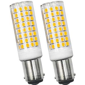 BROLSKUN B15D LED-lampen, flikkert niet, 6 W, vervangt 60 W halogeenlampen, warm wit, 3000 K, 560 lumen, 360 graden stralingshoek, AC 220-240 V, verpakking van 2 stuks, herbruikbaar