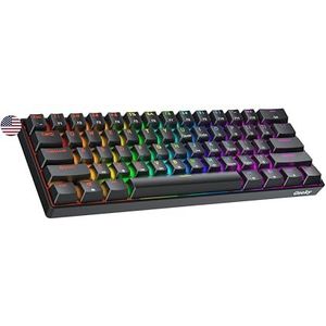 Geeky GK61 SE 60% | Mechanisch Gaming Toetsenbord | 61 Toetsen Multi Kleur RGB LED Achtergrondverlichting voor PC/Mac Gamer | ANSI US Amerikaanse Indeling (Zwart, Mechanical Blue)