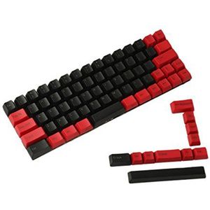 YMDK Carbon Blauw Wit Rood Zwart Minila Keyset Dikke PBT OEM Profiel Keycaps voor Filco Minila YD60M Tada68 GK64 (Zwart Rood Gemengd) (Alleen Keycap)