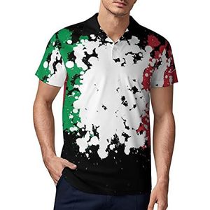 Grunge Blots Italië vlag heren golf poloshirt zomer korte mouw T-shirt casual sneldrogende T-shirts 5XL