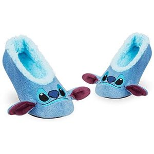 Disney Slippers dames en tieners, pantoffelsokken, balletslippers, Iejoor Minnie Mickey Stitch Gifts (3-5 UK, Blue Stitch)