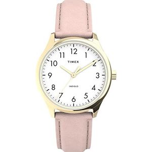 Timex Women's Modern Easy Reader 32mm Quartz Leather Strap, Pink, 16 Casual Watch (Model: TW2V252009J)