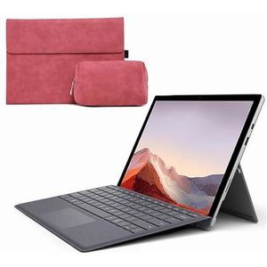Toetsenbordhoes voor Surface Pro 7+/Pro 7/Pro 6/Pro 5/Pro 4/Pro 3 12.3"", 7-Kleuren Achtergrondverlichting, Magnetisch Draadloos Toetsenbord met S-Penhouder,Rood