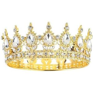 Kroon haarband zendspoel, prinses kroon hoofdband for vrouwen, meisjes, bruiden, bruiloft, prom, verjaardagsfeestje (Color : Yellow)