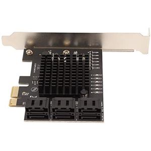 PCIE SATA-kaart 6 Poorten, PCIE 3.0 Tot 6 Poorten SATA-uitbreidingskaart Plug and Play Vergulde Pin PCI Express X4 X8 X16 6 SATA3.0-poorten voor Windows