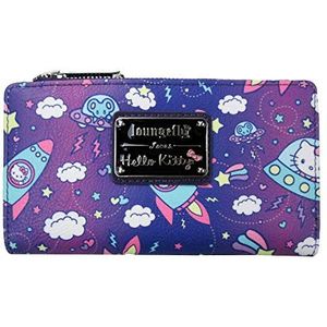 Loungefly x Hello Kitty Spaceship Allover-Print Flap Wallet (Multicolored, One Size)