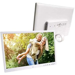 Digitale fotolijst, zeven knoppen Filmspeler Herhaalmodus Praktische functie 3.5 Hoofdtelefoon voor school voor kantoor voor thuis(wit, Europese norm (100v-240v))