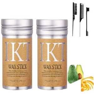 Duoleimi Set van 2 waxsticks voor haar, Slick Bun borstel, haarwax-pen voor Sleek