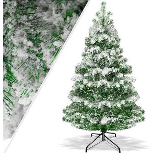 KESSER® Kunstkerstboom PE 180 cm met 780 takpunten, dennenboom, kunstdennenboom, snelle montage, incl. kerstboomstandaard, kerstdecoratie – PE Groen/Sneeuw, 1,8 m, dennenboom, Kerstmis