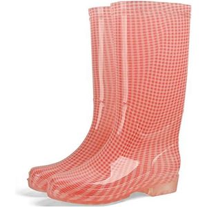 Regenlaarzen Rubber Rain Schoenen Dames High Barrel Antislip Wear-Bestend Labour Work Rainboors Dames Solid Color Rain Boots PVC Galoshes Regenschoenen (Color : 41, Size : Pink no cover)