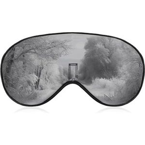 Snowy Train Tracks slaapmasker, licht blokkerend oogmasker, comfortabel en zacht, oogbedekking met elastiek, geschikt voor mannen en vrouwen, geschikt voor reizen en slapen