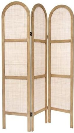 Atmosphera - JJ3520 - Kamerscherm - Beige - Wicker Mesh - Paulownia-Rattan-Ijzer