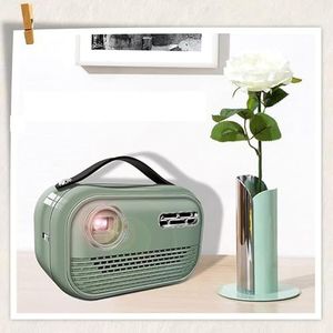 Mini-projector, 1400 lumen projector met wifi en Bluetooth, ondersteuning voor batterijsynchronisatie telefoon keystone-correctie draagbare projector, 1080P 3D 4K-projector voor Android/iOS (groen 2G