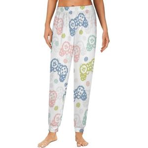 Kleurrijke Game Controller Vrouwen Pyjama Lounge Broek Elastische Tailleband Nachtkleding Bodems Print