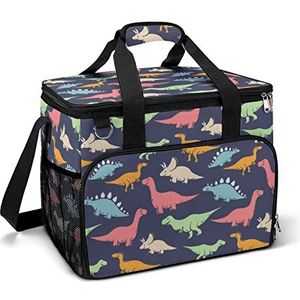 Gekleurde Dinosaurus Koeltas Geïsoleerde Lunch Bag Picknick Bag Koel Bag Box Voor Camping Reizen Vissen Reizen