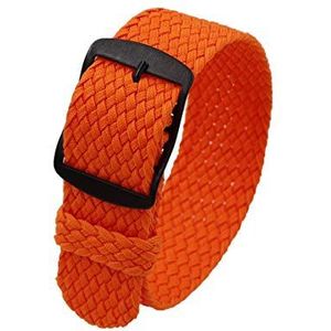 De kijkbands van mannen 18mm/20mm/22mm Nylon Man Horlogeband Vervanging Vintage Polshorloge Band Strap met Zwart/zilver Geborsteld Gesp (Color : Orange B_22mm)
