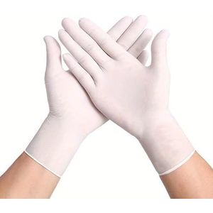 100 stuks witte nitril handschoenen, waterdicht, oliebestendig, verdikt, keuken, haarverf, tatoeage, huishoudelijk schoonmaakgereedschap(XL)