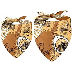 2 Pack Hond Bandana Yorkshire Terrier in Streep Boog Dots Lenzenvloeistof Meisje Jongen Slabbetjes Hond Sjaal Hoofddoek Accessoires voor Kleine Medium Grote Honden Puppy Kat Huisdier