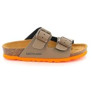 GRUNLAND JUNIOR Baby-Slipper mit Doppelschnalle | LICHT CB1537 TORTORA-ARANCIO 33