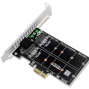 Dual M.2 RAID-controllerkaart voor SATA M.2 SSD, M.2 SSD SATA (sleutel B) 2280/60/42/30 naar PCI-e 3.0 x4 Host Controller, JMB582