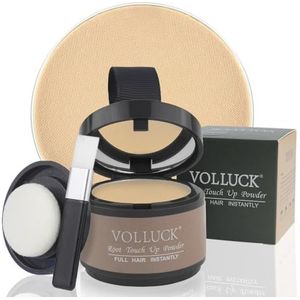 VOLLUCK Root Touch-up Poeder – Directe Dekking voor Uitgroei, Grijze Haren & Dunner Wordende Haarlijn – Natuurlijke, Niet-Vettige Haarpoeder voor Mannen en Vrouwen 4 g (Medium Blond)
