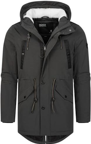 INDICODE JEANS - Benicio - Tussenparka - Kaki/Zwart - Warm Gevoerd
