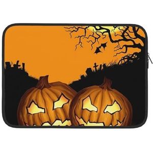 Halloween Vakantie Pompoen Gedrukt Laptop Sleeve Bag Duurzaam Laptop Case Computer Draagtas Beschermhoes 15 Inch