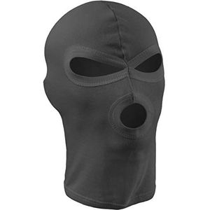 MFH Balaclava met 3 gaten, dun katoen, bivakmuts, skimasker, stormmasker, vele kleuren (zwart)