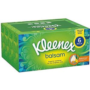 Kleenex Balsem 3-laags gezichtsweefsels superieure rustgevende balsem verzorging, 384 telling, verpakking van 6, COST270680 (verpakking kan variëren)