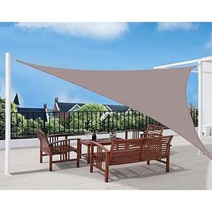 Zonnezeil 98% UV-bescherming Luifel Driehoekig Waterdicht - Zonwering Balkon - Terrasoverkapping Privacyscherm Tuin Zonneluifel Zwembad Trampoline Caravan Zonwering Terras (Color : Khaki, Size : 3x4